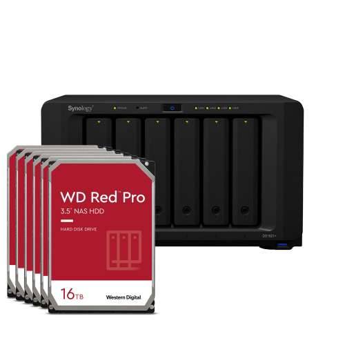 Synology DS1621+ 96TB WD Red Pro NAS bundle NAS incl. 6x 16TB WD Red Pro 3.5 inch SATA hard drive