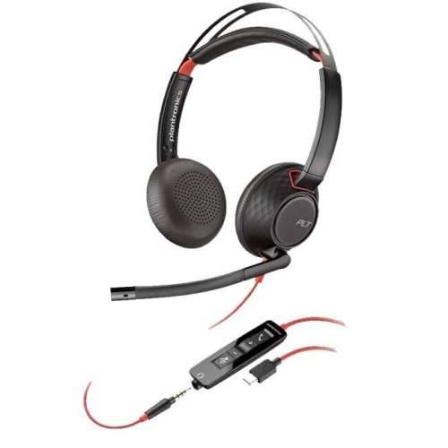Poly Plantronics Blackwire 5220 Headset, Stereo, USB-C and 3.5mm jack, Unified Communication optimized