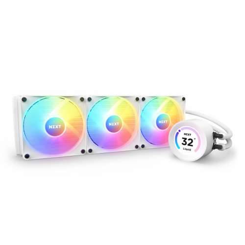 NZXT Kraken Elite 360 RGB, white water cooling for AMD and Intel CPU