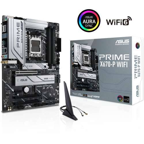ASUS PRIME X670-P WIFI ATX motherboard Socket AM5 WIFI/M.2/USB3.2 Type C/HDMI/DP Cijena