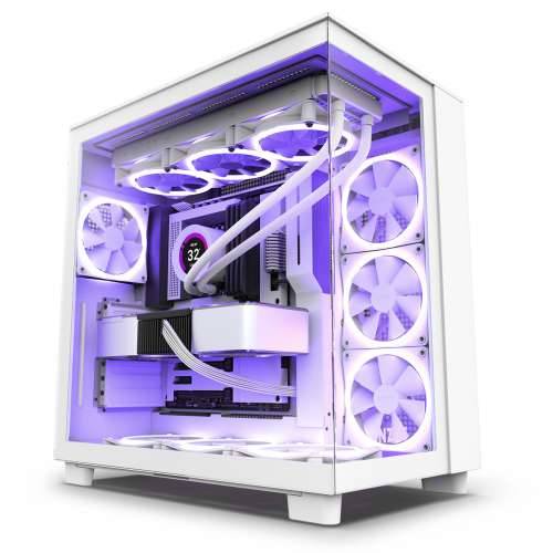 NZXT H9 Flow White Midi Tower ATX Gaming Case white with glass window