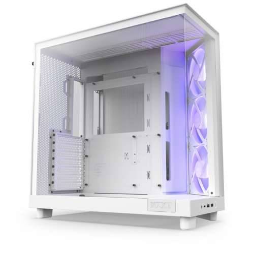 NZXT H6 Flow RGB Mid-Tower Airflow Gaming Case White Glass Window