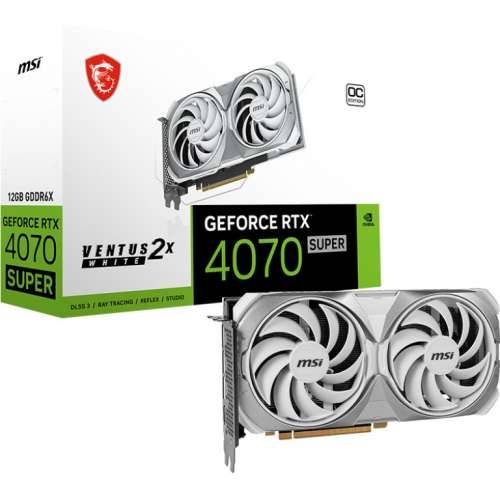 MSI GeForce RTX 4070 Super 12GB VENTUS 2X White OC graphics card 3xDP/HDMI