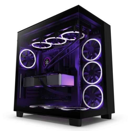 NZXT H9 Flow Black Midi Tower ATX Gaming Case black with glass window