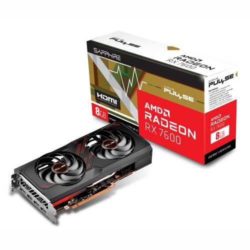 SAPPHIRE AMD Radeon RX 7600 PULSE Gaming Graphics Card 8GB GDDR6 HDMI/3xDP