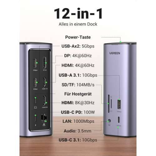 UGREEN Docking Station Revodok Pro 312 12-in-1 USB-C Cijena