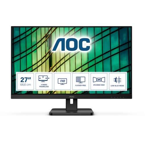 68.6cm/27““ (1920x1020) AOC 27E2QAE 16:9 4ms HDMI VGA DisplayPort VESA Speaker Full HD Black Cijena