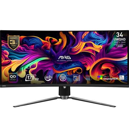 MSI MAG 341CQPDE QD-OLED Gaming Monitor - UWQHD, 175 Hz, 0.03 ms MSI OLED Care 2.0, HDMI 2.1 with 48Gbps bandwidth, 120Hz, VRR and ALLM support Cijena