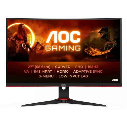 68.6cm/27“ (1920x1080) AOC Gaming C27G2E/BK 16:9 FHD Curved 1ms 165Hz HDMI VGA DP Speaker Black/Red Cijena