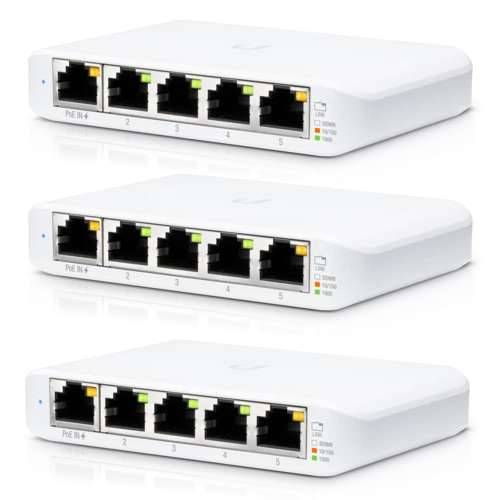 Ubiquiti UniFi Switch USW Flex Mini - 5 Ports - 4x GE (10/100/1000) - 1x GE (10/100/1000) PoE+ - 3 pcs Cijena