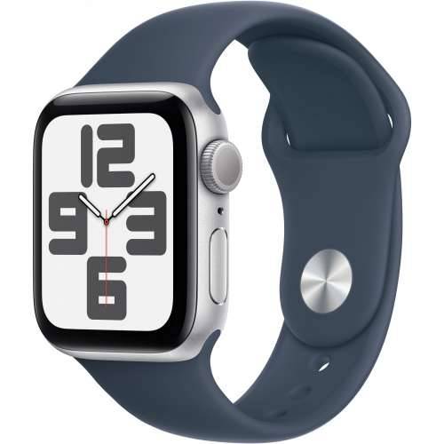 Apple Watch SE (2nd Gen) GPS 40mm Alu Silver Sport Band Storm Blue - S/M