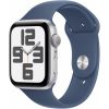 Apple Watch SE GPS 44mm Aluminum Silver Sport Strap Denim - S/M