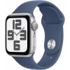 Apple Watch SE GPS 40mm Aluminum Silver Sport Strap Denim - S/M