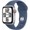 Apple Watch SE GPS + Cellular 40mm Aluminum Silver Sport Strap Denim - M/L