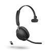 Jabra Evolve2 65 slušalice, mono, bežični, crni Bluetooth, uključujući vezu 380 USB-A, uključujući stanicu za punjenje, optimizira Microsoftove timove