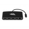OWC Thunderbolt 3 mini priključna stanica, 5 priključaka, povezivanje do dva 4K zaslona, Gigabit Ethernet priključak, integrirani kabel