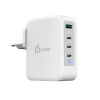 j5create - Power adapter - 130 watt GaN USB-C® charger with 4 ports - EU
