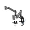 My Wall Fully movable desk mount with spring system & 2 USB ports for 2x flat screens