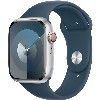 Apple Watch Series 9 LTE 45mm Aluminium Silver Sport Band Storm Blue S/M