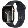 Apple Watch Series 9 LTE 41mm Stainless Steel Graphite Sport Band Midnight M/L